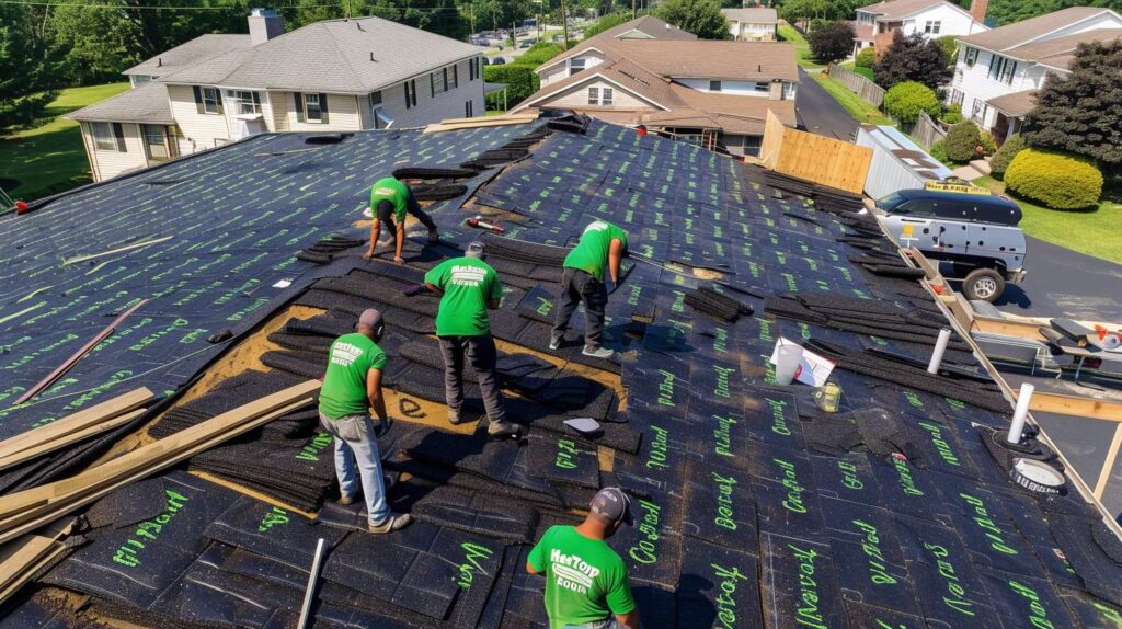 Standing seam metal roof installation demonstrating superior craftsmanship and attention to detail